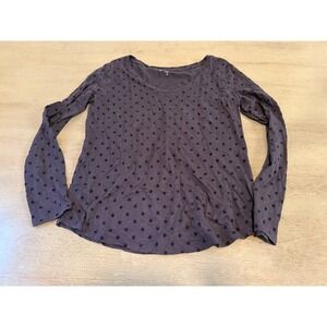 blue  polka dot LOFT long sleeve shirt size medium